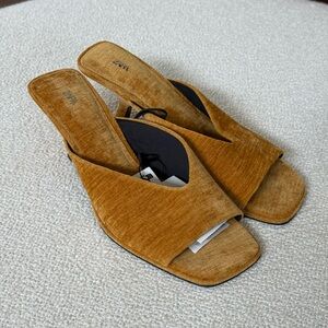 Zara Velvet Heeled Mules